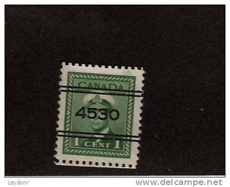 Canada - King George VI - Scott # 249 Precancels 4530 - Vorausentwertungen