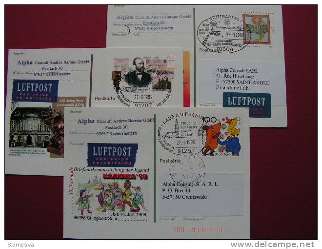 == Germany, Bund 3  GS Lot 1999 -2000 - Cartes Postales - Oblitérées