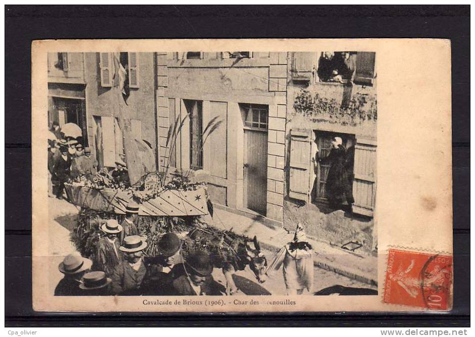 79 BRIOUX Cavalcade 1906, Char Des Grenouilles, Carnaval, Beau Plan, Ed ?, 1907 - Brioux Sur Boutonne