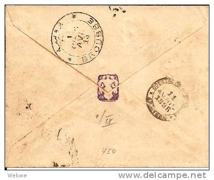 Tur081/ Württemberg, Brief Mit Nachporto  Smyrna 1898 - Brieven En Documenten