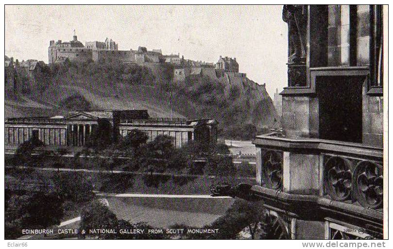 EDINBURGH-EDINBOURGH Castle  & National Gallery From Scott   Monument  Année1937   X - Midlothian/ Edinburgh