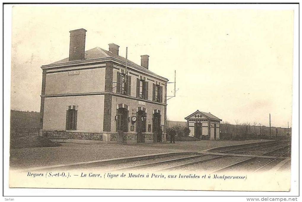 78 , BEYNES , La Gare (ligne De Mantes à Paris , Aux Invalides Et à Montparnasse) - Beynes