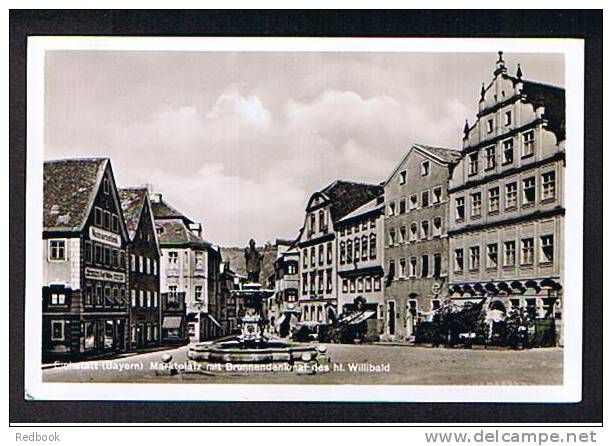 Real Photo Postcard Eichstatt Eichstaet Germany - Marktplatz Mit Brunnendenkmal Des Hl. Willibald - Ref 328 - Eichstaett