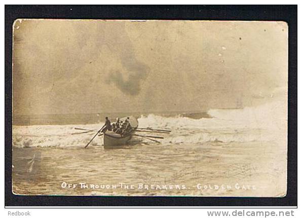 1913 Real Photo Postcard - Early USA Lifeboat ? - Through The Breakers Golden Gate - Used Oregon USA America - Ref 328 - Other & Unclassified
