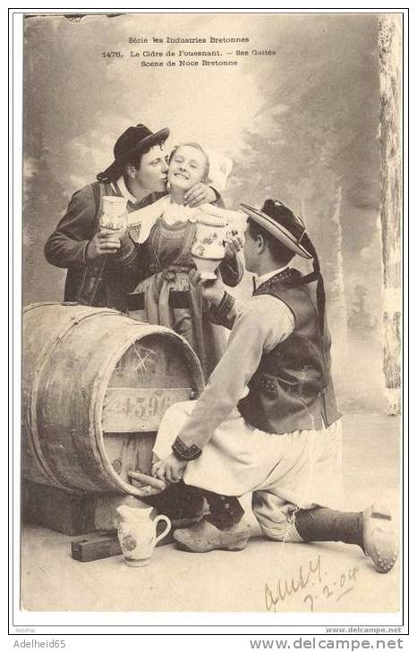 Serie Les Industries Bretonnes, Dos Breton!, Le Cidre De Fouesnant - Ses Gaités Scene De Noce Bretonne 1904 - Industrial