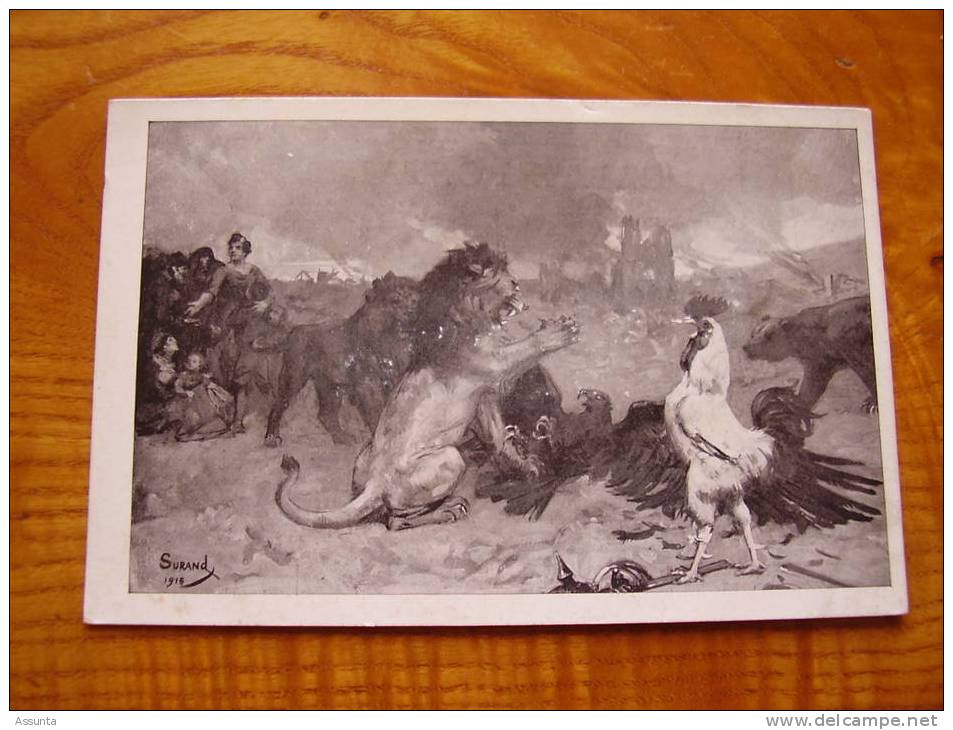 Lion, Aigle, Coq, Ours... Devant La République ? Avec Des Enfants - Surand 1915 - Osos