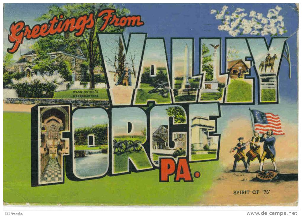 CP - 18 Vues Historic Valley Forge  Pa  Et Greetings From  Oblit Philadelphia + (4 United States Postage1948) - Altri & Non Classificati