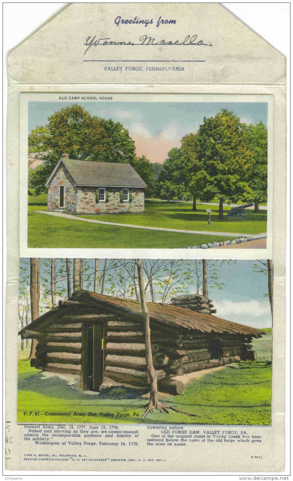 CP - 18 Vues Historic Valley Forge  Pa  Et Greetings From  Oblit Philadelphia + (4 United States Postage1948) - Other & Unclassified