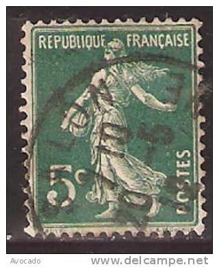 France 5c Vert - 1906-38 Semeuse Camée