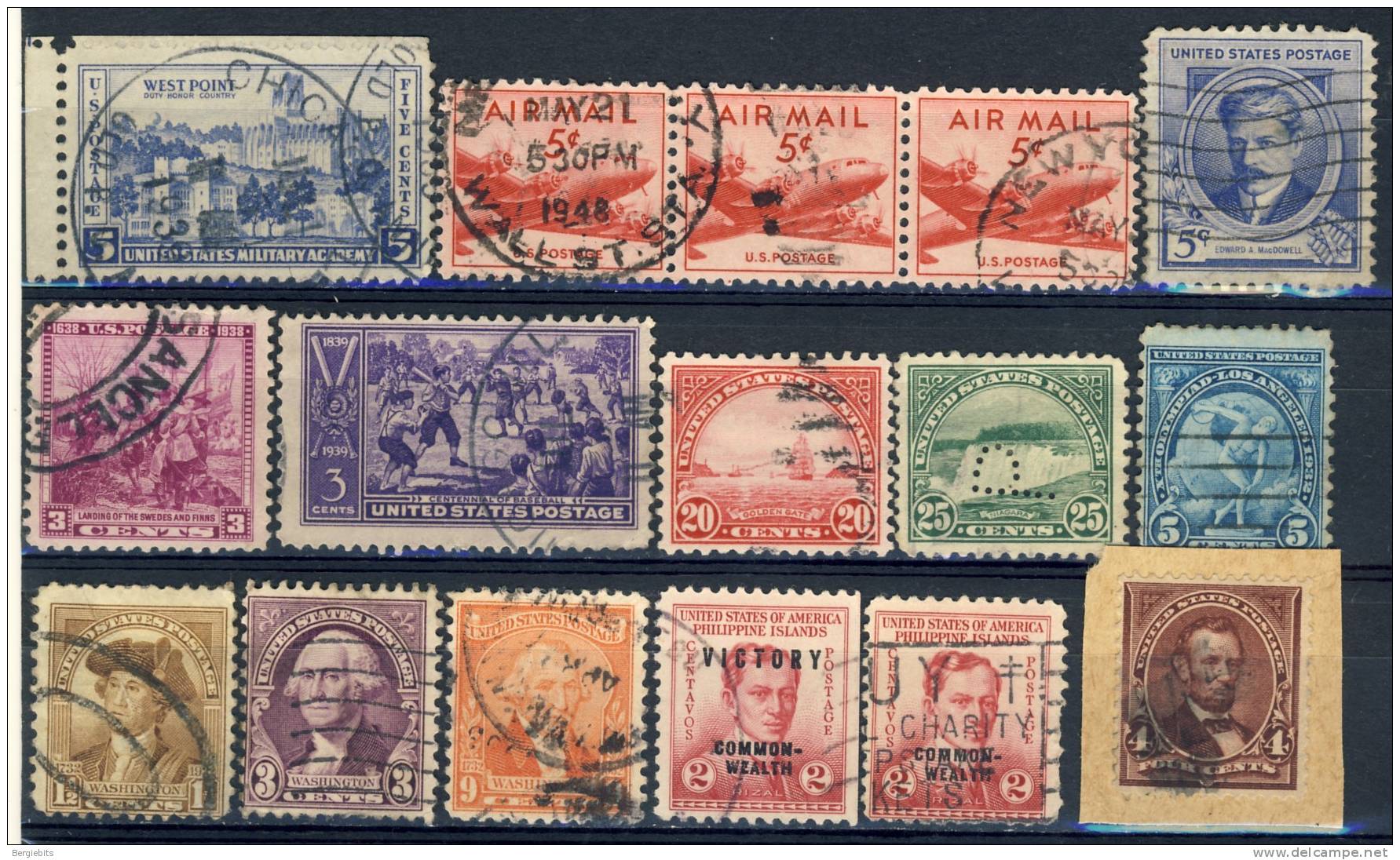 Nice Lot Of 16 Very Old Used Stamps From The United States Of America - Used Stamps