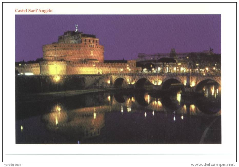 Roma. Rome. Castel Sant'Angelo. Château Saint-Ange.Die Engelsburg. Castillo Del Angel. Notte, By Night, Nuit, 's Nachts. - Castel Sant'Angelo