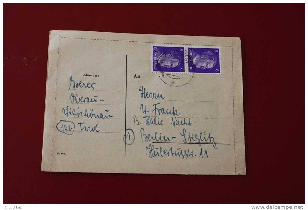 26-03-1944- GUERRE MARCOPHILIE -LETTRE ALLEMAGNE-DEUTSCHESREICH-TIMBRES EFFIGIE HITLER-DE WILDSCHONAU-TIROL- P/ BERLIN - Lettres & Documents