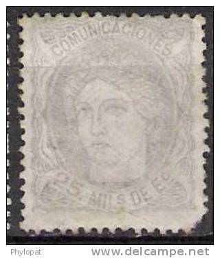 ESPANA 1870 N°106 Charnière * - Ungebraucht