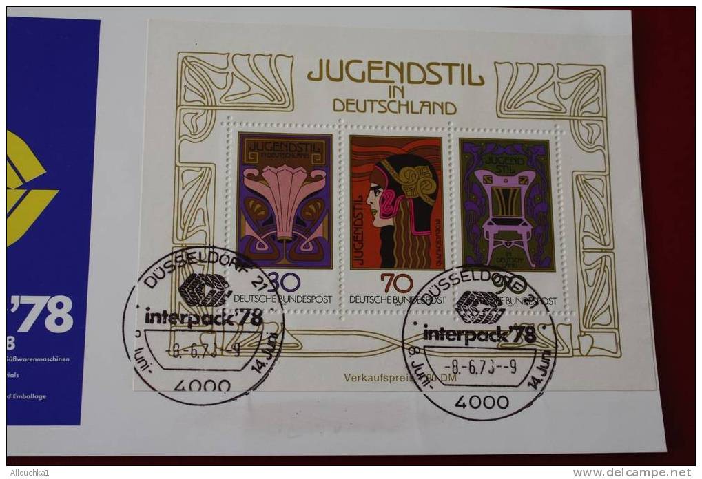 8-4/6-1978- INTERPACK 78- DUSSELDORF -JUGENDSTIL IN DEUTSCHLAND --MARCOPHILIE -LETTRE- - Other & Unclassified