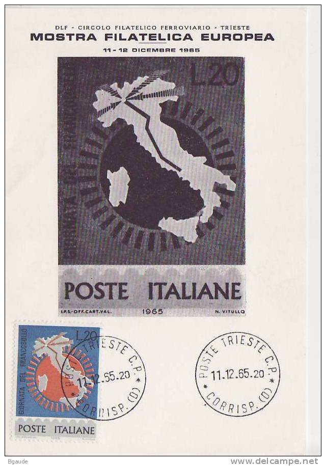 ITALIE CARTE PHILATELIQUE   NUM.YVERT 937 HISTOIRE DES POSTES - Maximum Cards