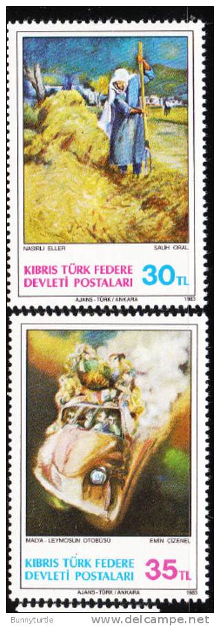 Turkish Republic Of Cyprus 1983 Paintings By Salih Oral & Emin Cizenel MNH - Nuovi