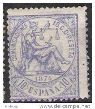 ESPANA 1874 N°143 Charnière * - Neufs