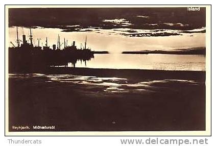 ICELAND ISLAND IJSLAND ISLANDE REYKJAVIK MIÖNAETURSÒL  PHOTO CARTE DE PHOTO ANCIEN VINTAGE BOATS BATEAU - Islande