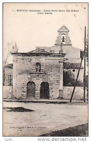 Carte 1910 MONTEUX- EGLISE NOTRE DAME DES GRACES - Monteux