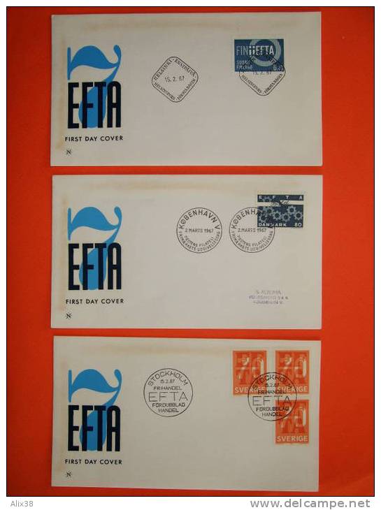 Association Européenne De Libre échange Sur 7 ENVELOPPES 1er Jour De 1967 - Grande-Bretagne N°463 Et N°464.  Superbe - 1952-1971 Dezimalausgaben (Vorläufer)