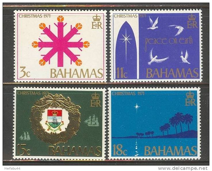 Bahamas        "Christmas 1971"     Set     SC# 331-34 MNH** - Christmas