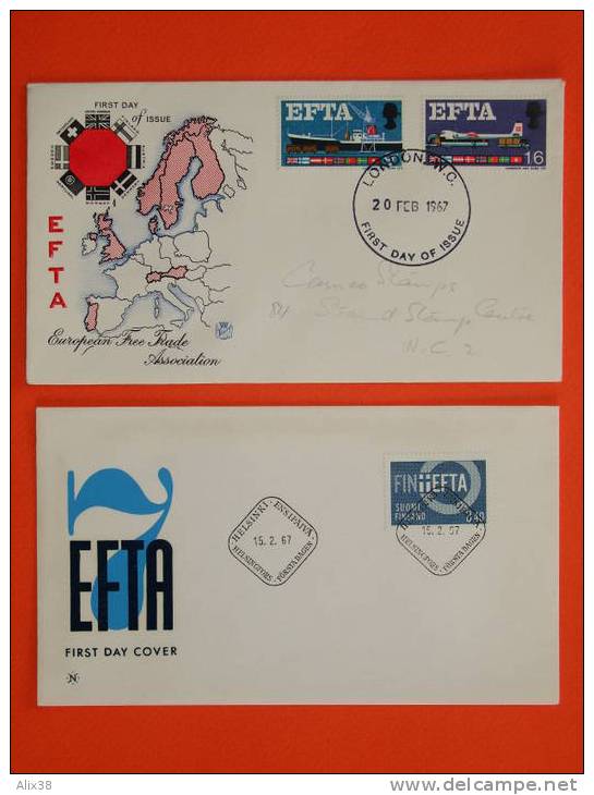 Association Européenne De Libre échange Sur 7 ENVELOPPES 1er Jour De 1967 - Suède N°557 Et 557ab.  Superbe - FDC