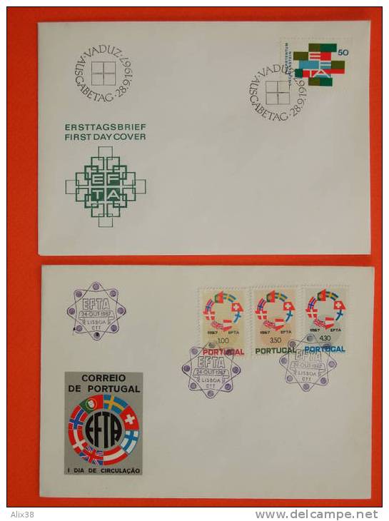 Association Européenne De Libre échange Sur 7 ENVELOPPES 1er Jour De 1967 - Suède N°557 Et 557ab.  Superbe - FDC