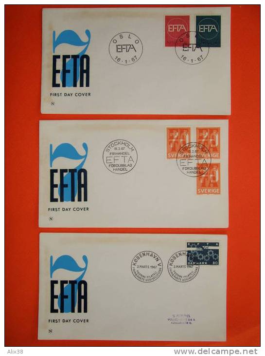 Association Européenne De Libre échange Sur 7 ENVELOPPES 1er Jour De 1967 - Norvège N°505 Et N°506.  Superbe - FDC
