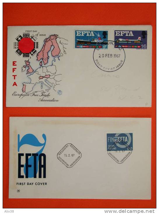 Association Européenne De Libre échange Sur 7 ENVELOPPES 1er Jour De 1967 - Norvège N°505 Et N°506.  Superbe - FDC