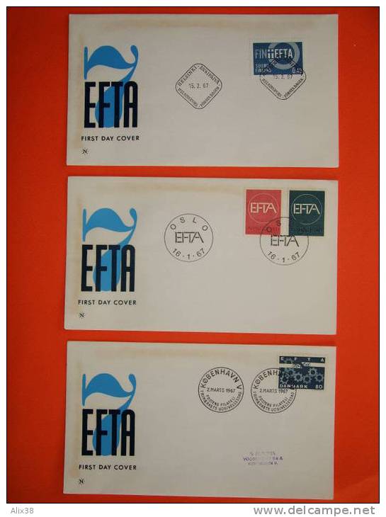 Association Européenne De Libre échange Sur 7 ENVELOPPES 1er Jour De 1967 - Finlande N°589.  Superbe - FDC