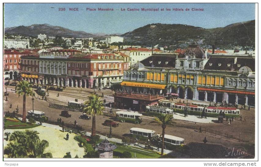 NICE Place Masséna - Le Casino Municipale Et Les Hôtels De Cimiez - Places, Squares