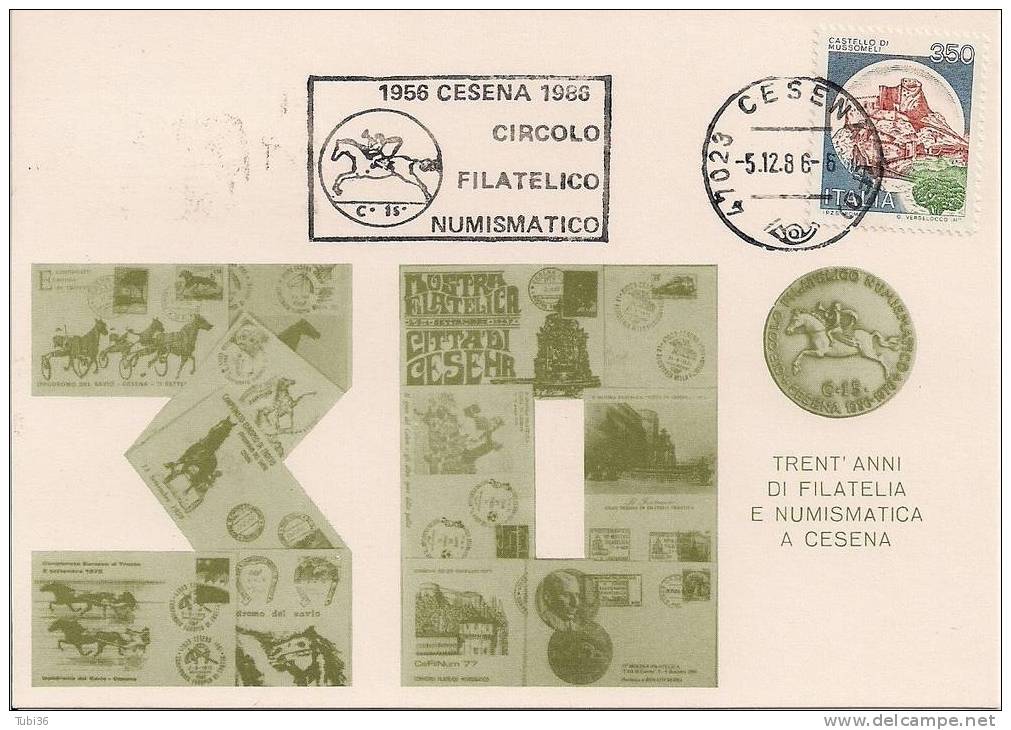 CIRCOLO FILATELICO NUMISMATICO / CESENA / ANNULLO SPECIALE 1986. - Cesena