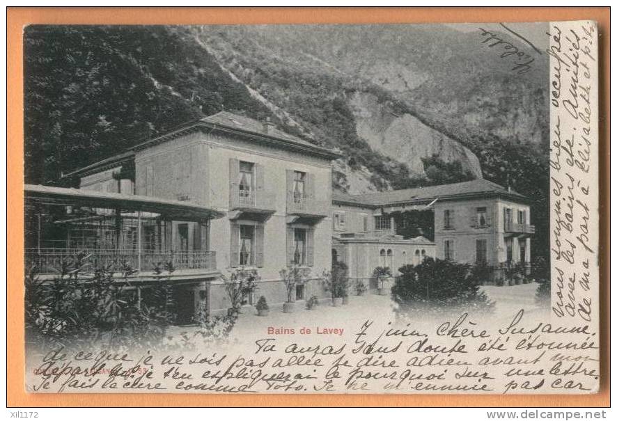 E269 Hôtel Des Bains De Lavey. Précurseur. Cachet Lavey-les-Bains Et Fleurier 1902 - Lavey