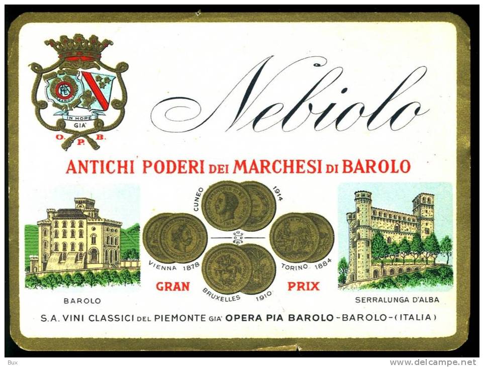 VINO  NEBIOLO  BAROLO  SERRALUNGA D'ALBA PIEMONTE  ETIQUETTE DE VIN WINE  ITALY ITALIE - Architektur