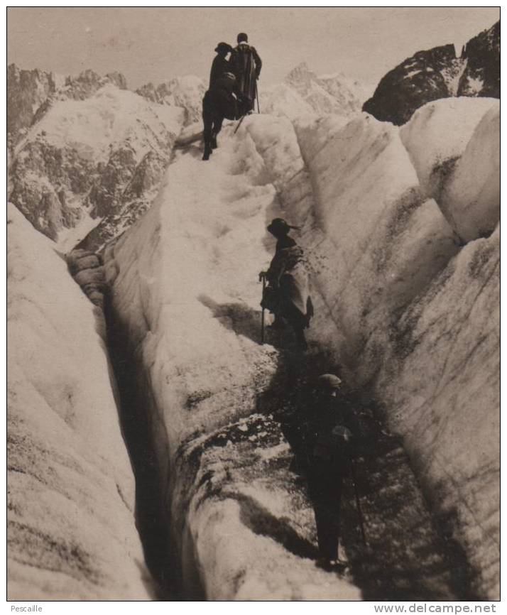 CP GLACEE ALPINISME - CHAMONIX MONT BLANC - TRAVERSEE DE LA MER DE GLACE - R. MONNIER EDITEUR - ANIMATION - Alpinisme