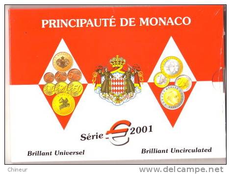 MONACO COFFRET SCELLE EUROS BU  2001 - Otros & Sin Clasificación