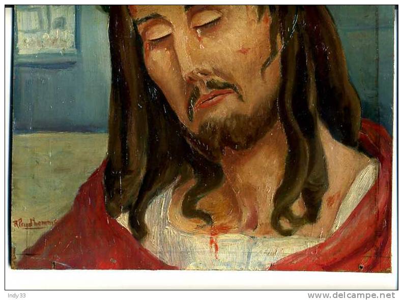 - TETE DE CHRIST . HUILE SUR ISOREL SIGNEE - Huiles