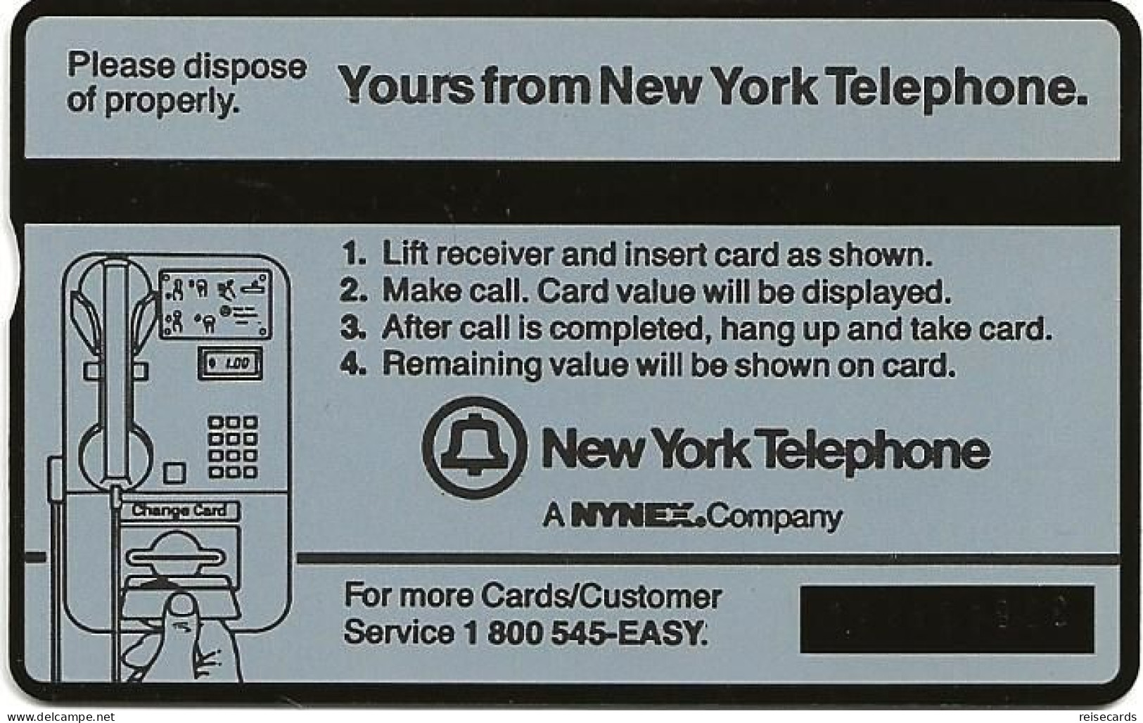 USA: New York Telephone: 308A New York Tennis Championship 1993. Mint - [1] Holographic Cards (Landis & Gyr)