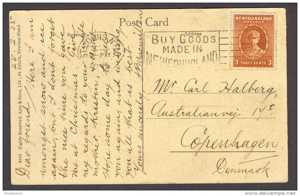 Canada New Foundland Quidi Vidi Showing The Gut St. John's 1935 Cancel St. John's Buy Goods Made In New Foundland - St. John's