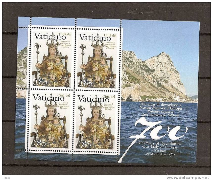 VATICAN 2009 JOINT ISSUE  WITH GIBRALTAR 700th ANNIV LADY OF EUROPE M/S - Neufs