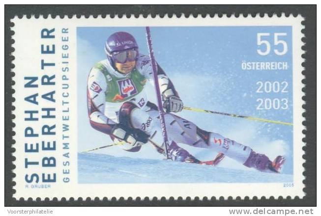 AUSTRIA 2005 ANK 2542 STEPHAN EBERHARTER SKIING - Unused Stamps