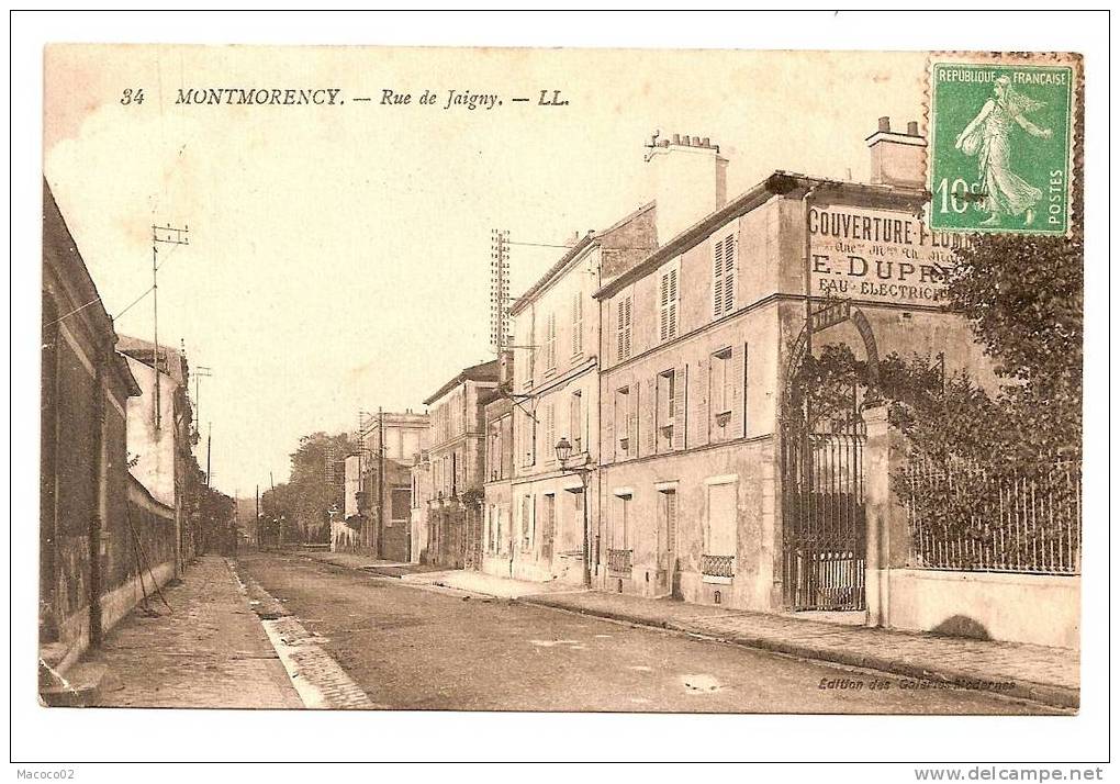 MONTMORENCY Dpt 95 Rue De Jaigny CP De 1923 - Montmorency