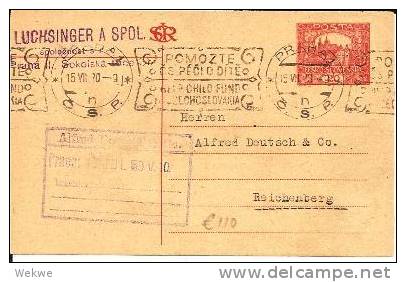 Tsc237/ CSSR -  Kinder-Nahrungs-Fond, Stempelwerbung 1920 - Buste