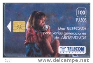 # ARGENTINA_TELECOM 8 Girl - Una Telefonica Para? 100 Gem  Tres Bon Etat - Argentina