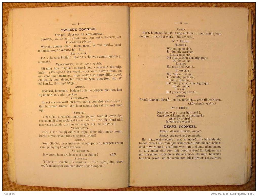 Toneel Blijspel "Gielen & Grietje" Door E.Van Driessche, Antwerpen 1868 Theater - Anciens