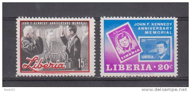 Libéria YT 425/6 ** : Mémorial Du Président Et Prestation De Serment - Kennedy (John F.)