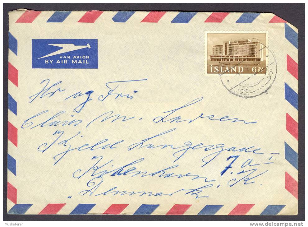 Iceland Island Par Avion By Air Mail Cover 1965 To Denmark - Luchtpost