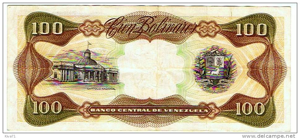 100 Bolivares  "VENEZUELA"  Simon Bolivar  16 Mars 1989          Ble 91 - Venezuela