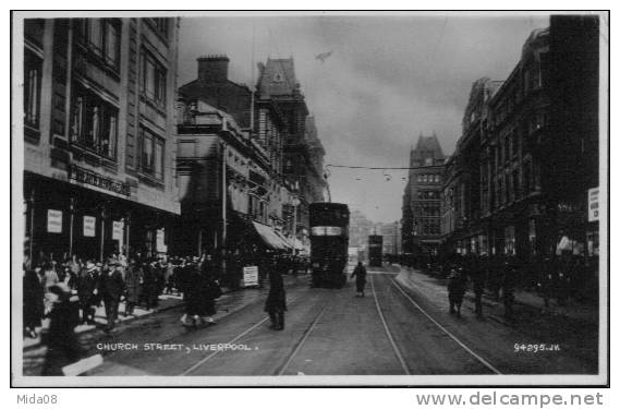 ANGLETERRE. LIVERPOOL.  CHURCH STREET . Carte Sepia. - Liverpool