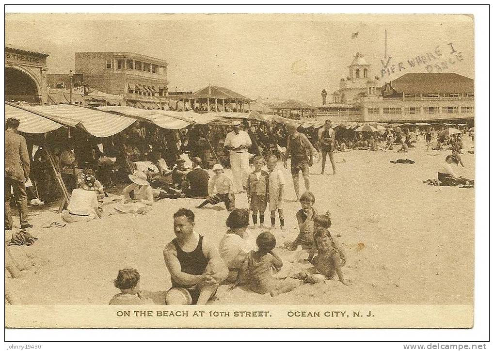 ON THE BEACH AT 10th STREET - OCEAN CITY - N.J ( Animées ) U S A - Ocean City